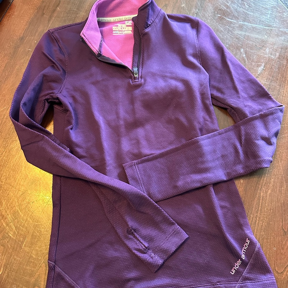 Under Armor 3/4 Zip Pullover Base Layer With Thum… - image 1